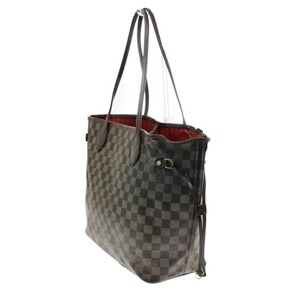 LOUIS VUITTON Neverfull MM Shoulder Tote Bag Damier Leather Brown - Picture 12 of 14